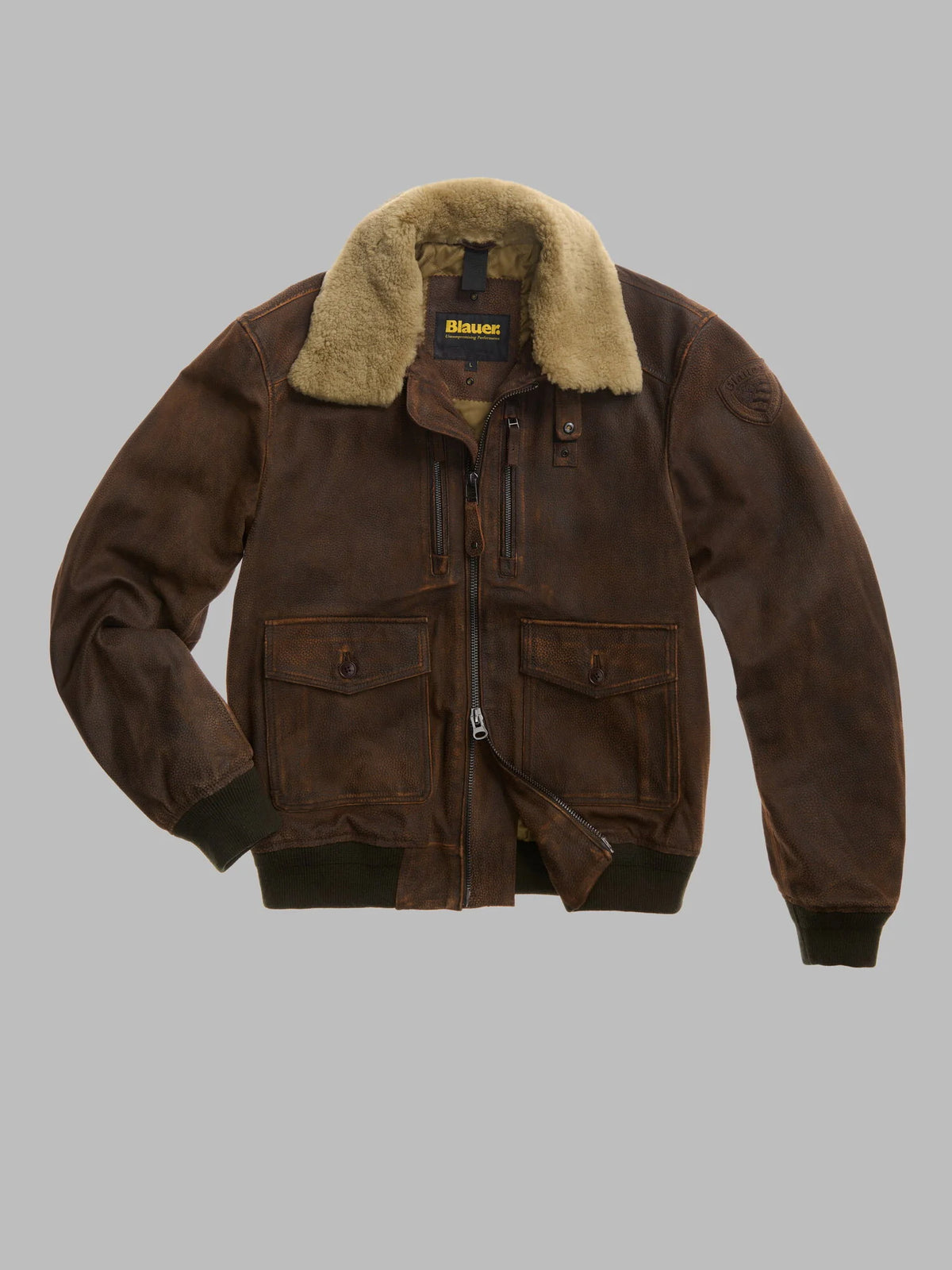 Giubbino In pelle Cheitons Blauer Usa
