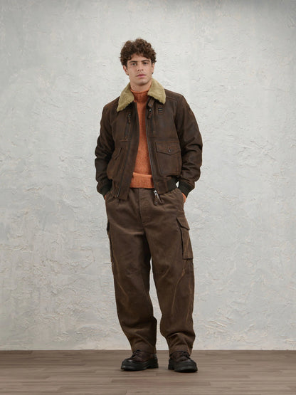 Giubbino In pelle Cheitons Blauer Usa